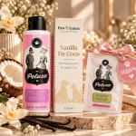 Vanille de Coco – Luxury Coat Ritual | Луксозен комплект с шампоан Petuxe, био парфюмна мъгла PawNature + ПОДАРЪК маска